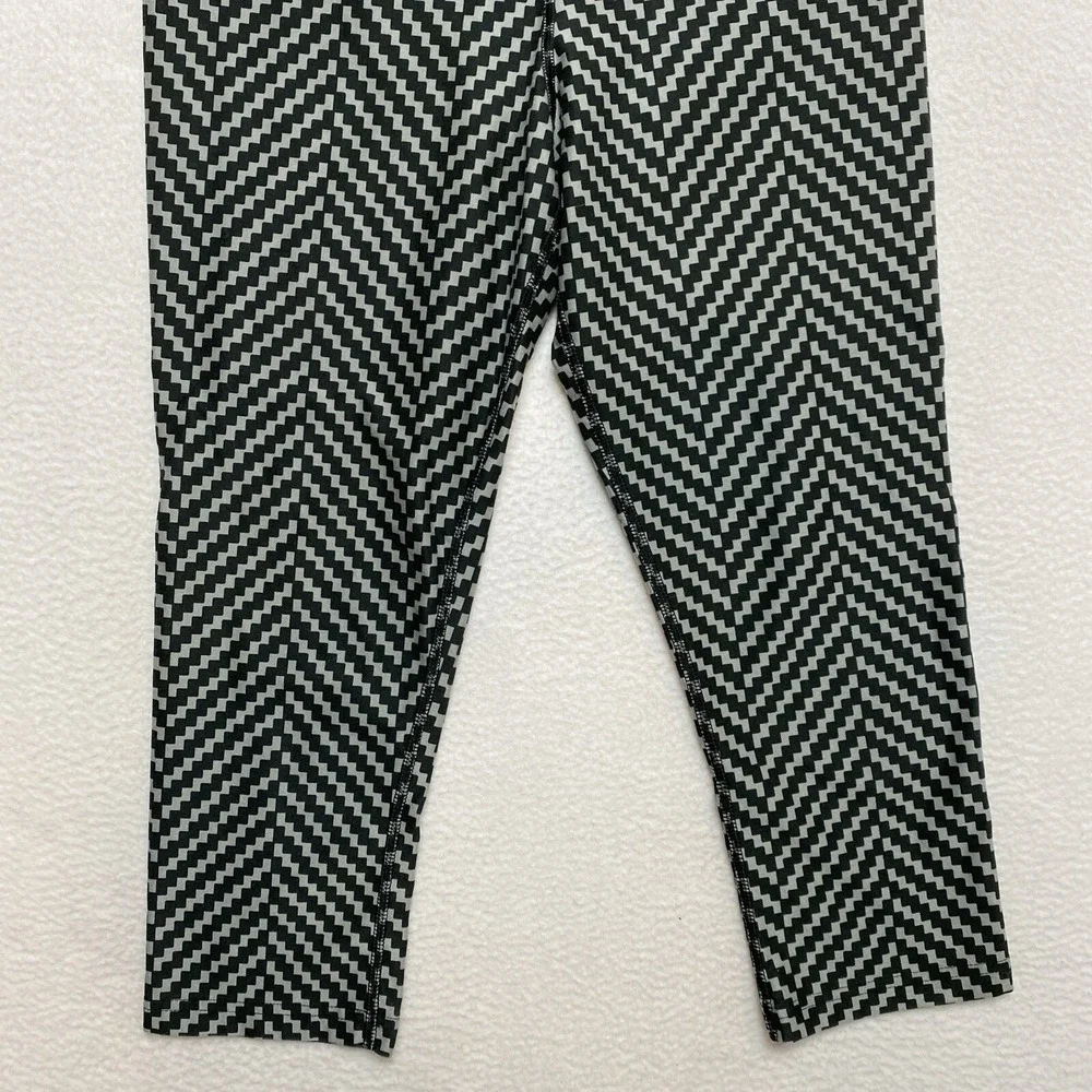 Nike Cropped Leggings Womens S Grey Black Geometric Compression